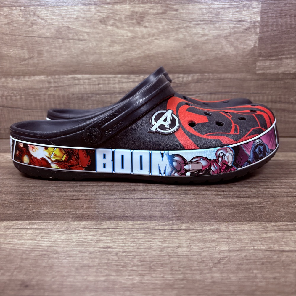 Crocs Iron Man Black Red Mens US Size 11 Clogs NEW